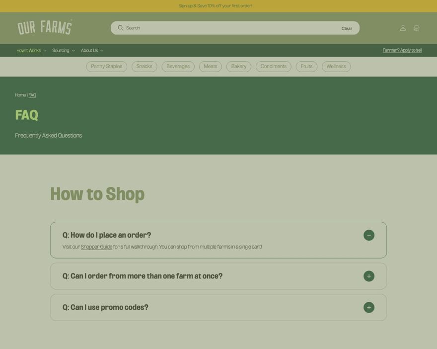 FAQ page
